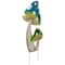 16" Blue & Green Double Spotted Mushrooms Outdoor Garden Stake